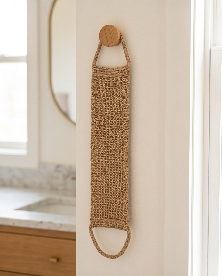 Rücken-Waschtuch aus Sisal – Peeling & Massage unter der Dusche